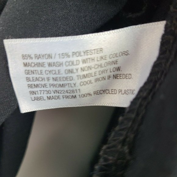 Ava & Viv Top Womens Plus Sz X Solid All Black Silver Glitter Embroidered Detail - Picture 6 of 6